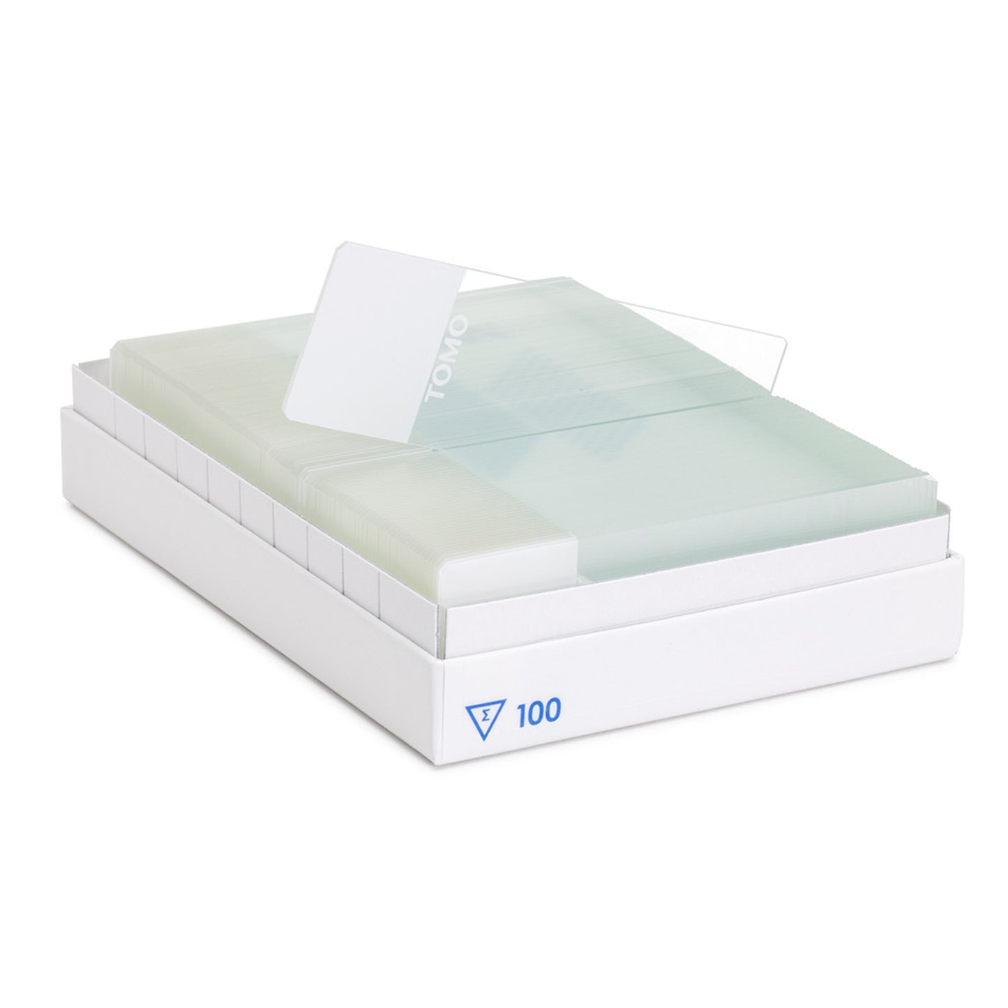 TOMO® Adhesion Slides, 90° Corners, White, 100/Box, 1000/Case