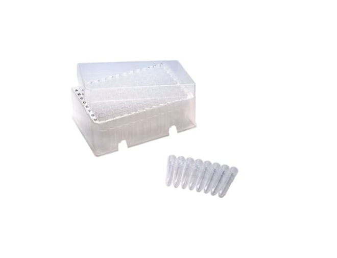 1.2 mL Dilution Tubes in Strips of 8, Natural Polypropylene, 10 Racks of 96, Non-sterile, 960/pk