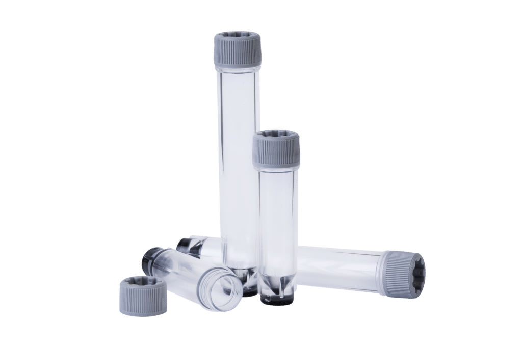1.40 mL 2D Data-Matrix coded X-Clear Screw Cap tubes with External Thread V-bottom Bulk, 4 Pkgs. of 960 Tubes