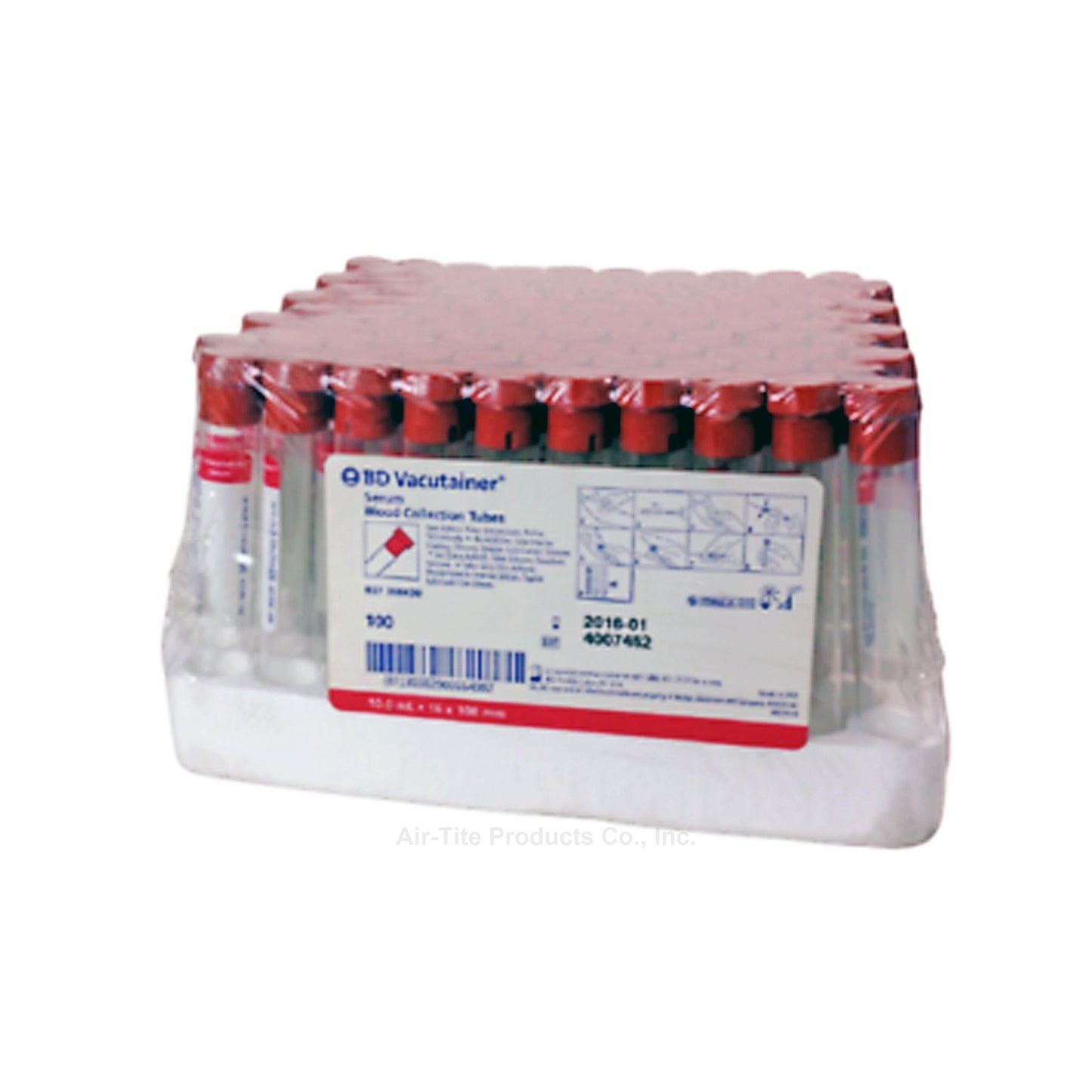 Image of AITBD366430 - BD Vacutainer® Serum Tubes, 10 mL, 16 x 100 mm, Glass, Red Top, No Additive, Silicone Coated