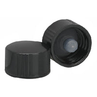Cap, 38-430, Black Phenolic, with PE Poly-Seal Liner