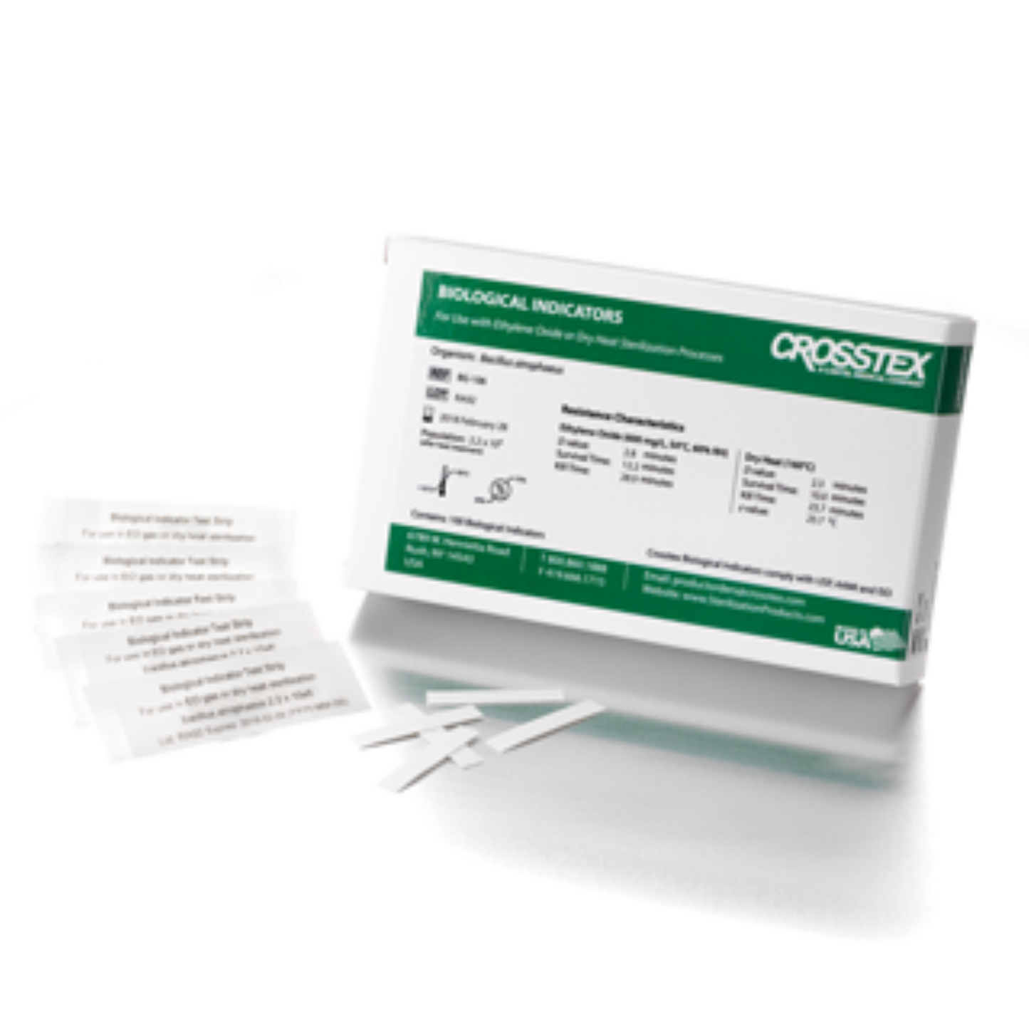 Biological Indicator Spore Strips Dry Heat Sterilization, Bacillus Astrophaeus Cell Line 9372, 100/pk