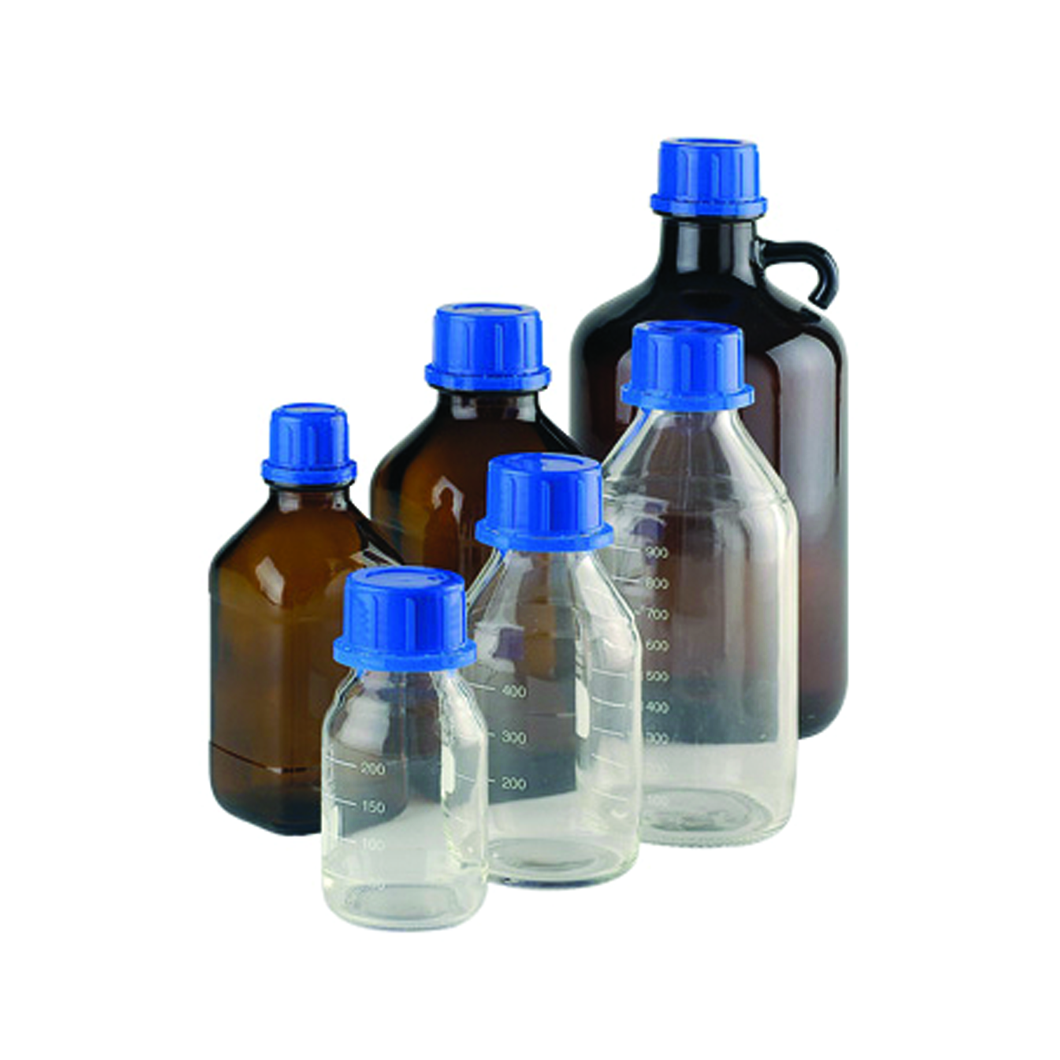 WHEATON® LAB 45™ Reagent Bottles, Amber Soda-lime Glass, 2500 mL