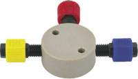 Image of C446031 - Tee, Low Pressure, 1/4 -28, 1.5mm Bore, PEEK, Complete