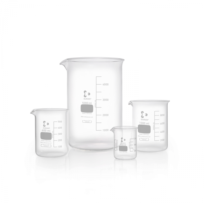 DURAN® Beaker, Low Form, with Spout, 10,000 mL, 217 x 350 mm, with Marking Area