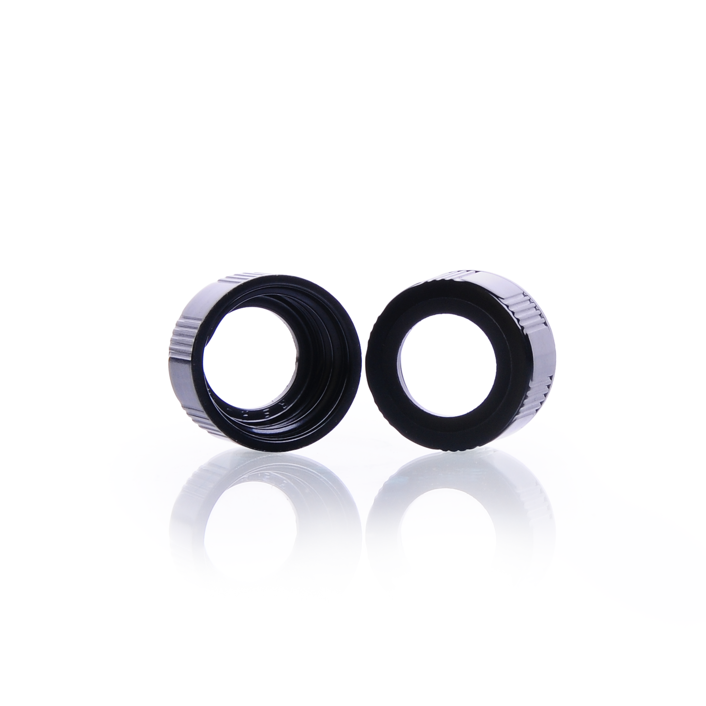 KIMBLE® Open-Top Black Phenolic Screw Thread Caps, 15-425, Linerless, 144/pk