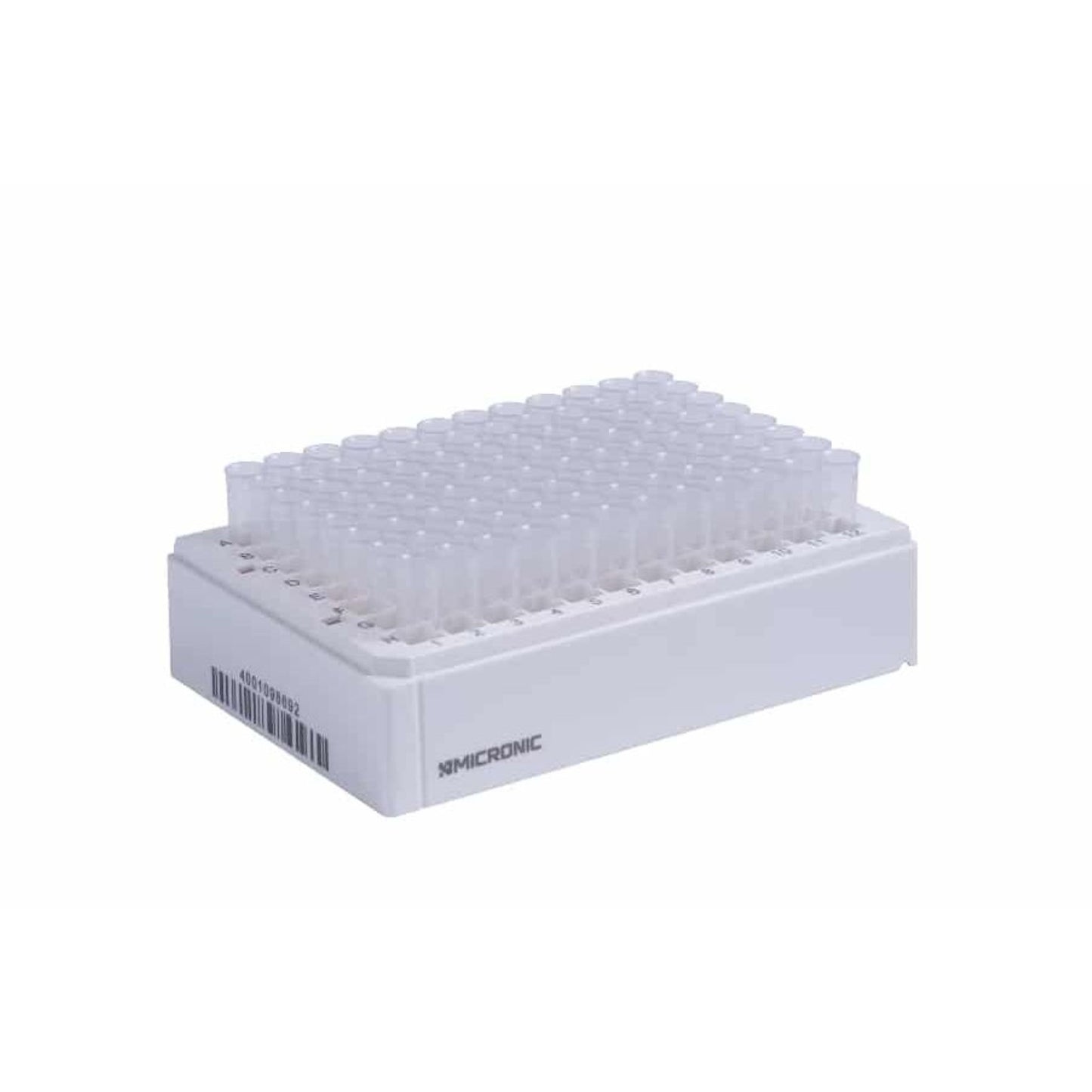 1.40ml Non coded Screw Cap tubes U-bottom in Micronic 96-4 Rack with high cover (Barcoded A1-H1 side), 2x10 racks