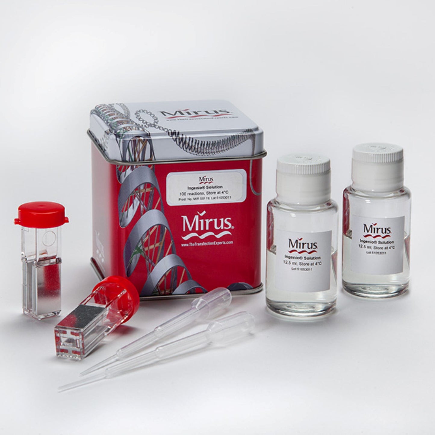 Image of MIR50119 - Ingenio Electroporation Kits for all other electroporators, such as Bio-Rad and Harvard-BTX (0.4 cm cuvettes and cell droppers), 100 Reactions