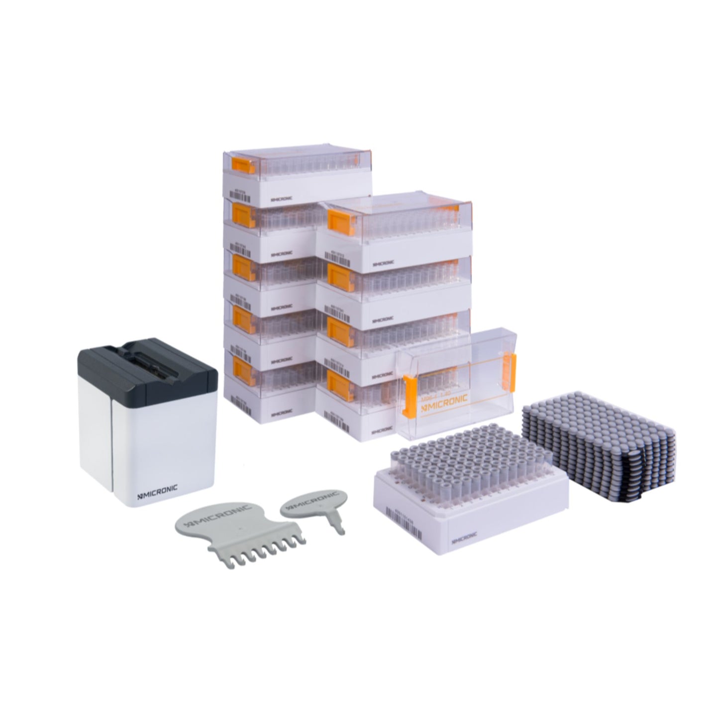 Image of MSMP50224C - 1.40ml 2D Data-Matrix coded Push Cap tubes V-bottom Starterpack BASIC