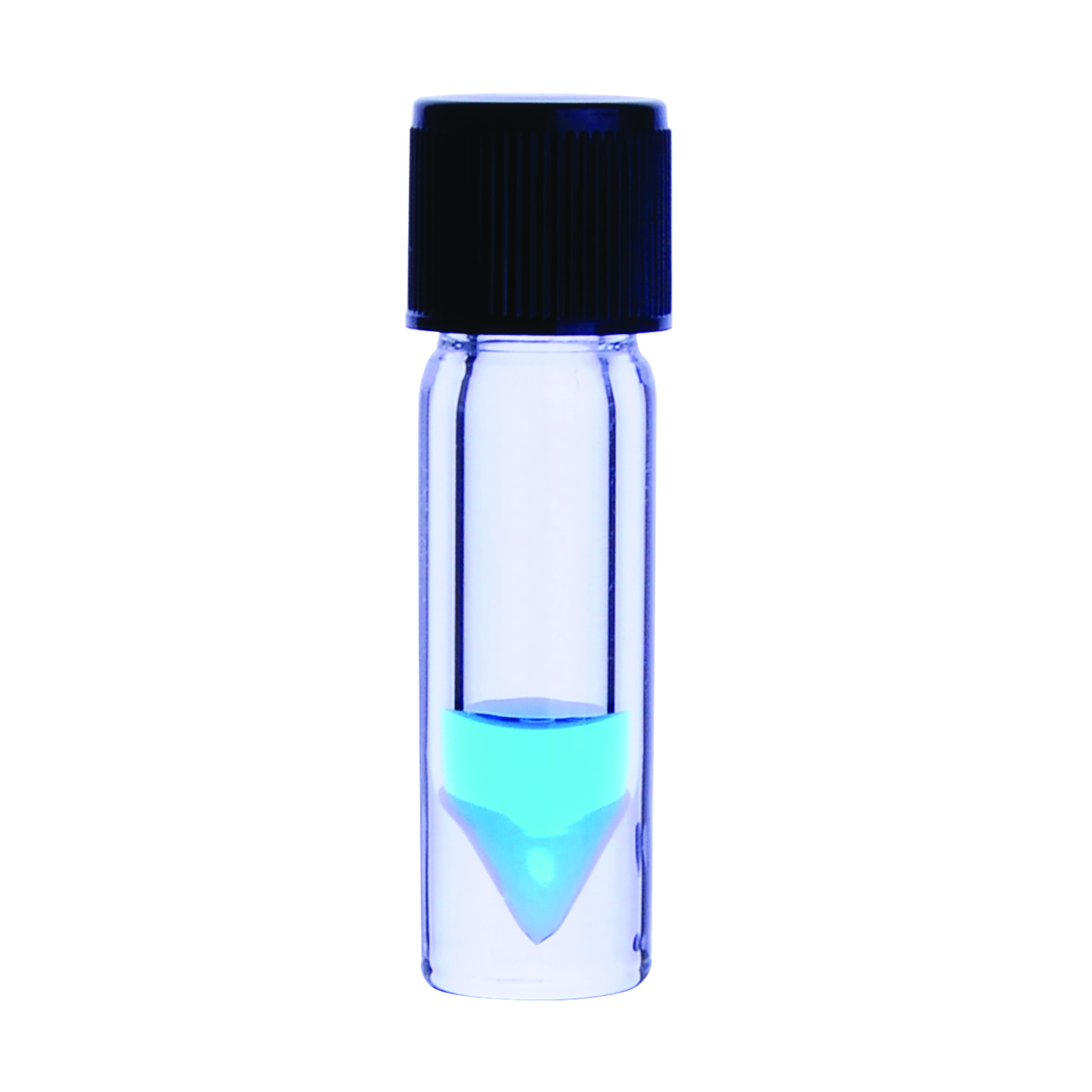 WHEATON® NextGen™ V Vial® 2 mL, 17x61 mm, Clear Glass, 15-415 Black Phenolic Solid Top Screw Cap, PTFE/14B Rubber Liner
