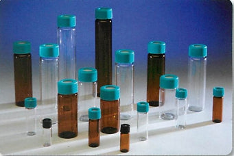 Vial,2mL, Amber Glass, Screw Thread Cap,Open Top,Septum, 10 Class, 144/pk