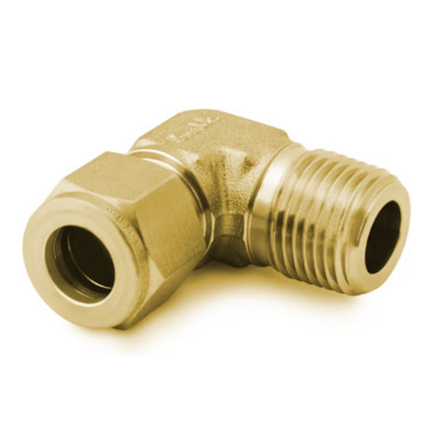 Brass Swagelok Tube Fitting, Male Elbow, 1/2" Tube OD x 1/2" Male NPT