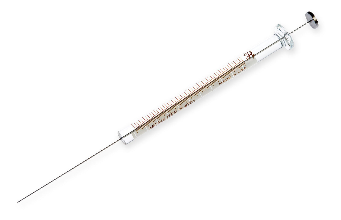 10 µL Microliter Syringe Model 701 N, Cemented Needle, 26s gauge, 2 in, Point Style 2