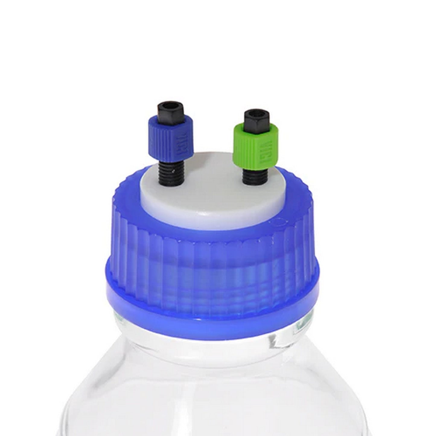 VICI Cap Kit, GL45 Cap - 2 Ports, 1L Safety Coated Bottle, 3m PFA Tubing, 1 No-Met Mobile Phase Filter 5µm