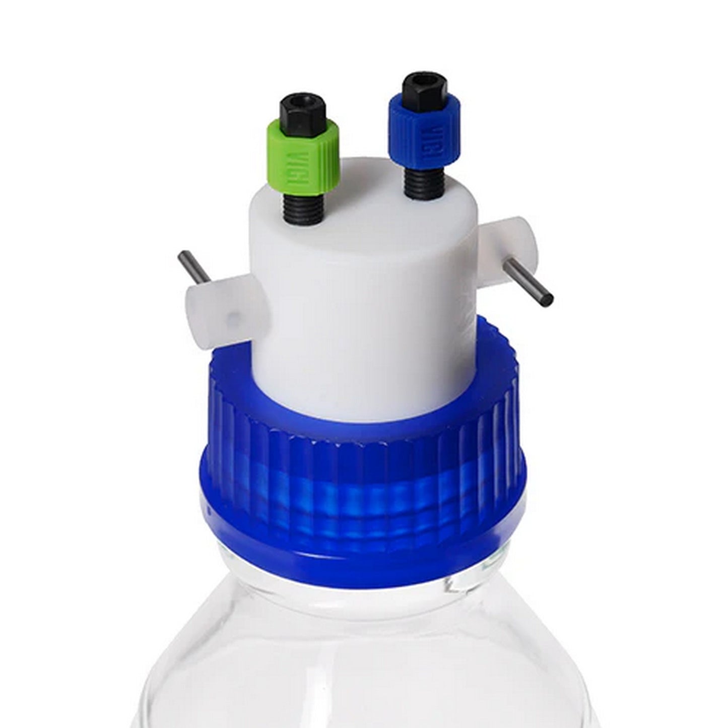 Safety Cap, GL45, 2 Ports, Includes 1L Safety Coated Bottle