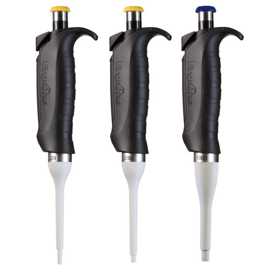 Set of 3 ErgoOne® Single Channel Pipettes Set. 20, 200, and 1000 µL