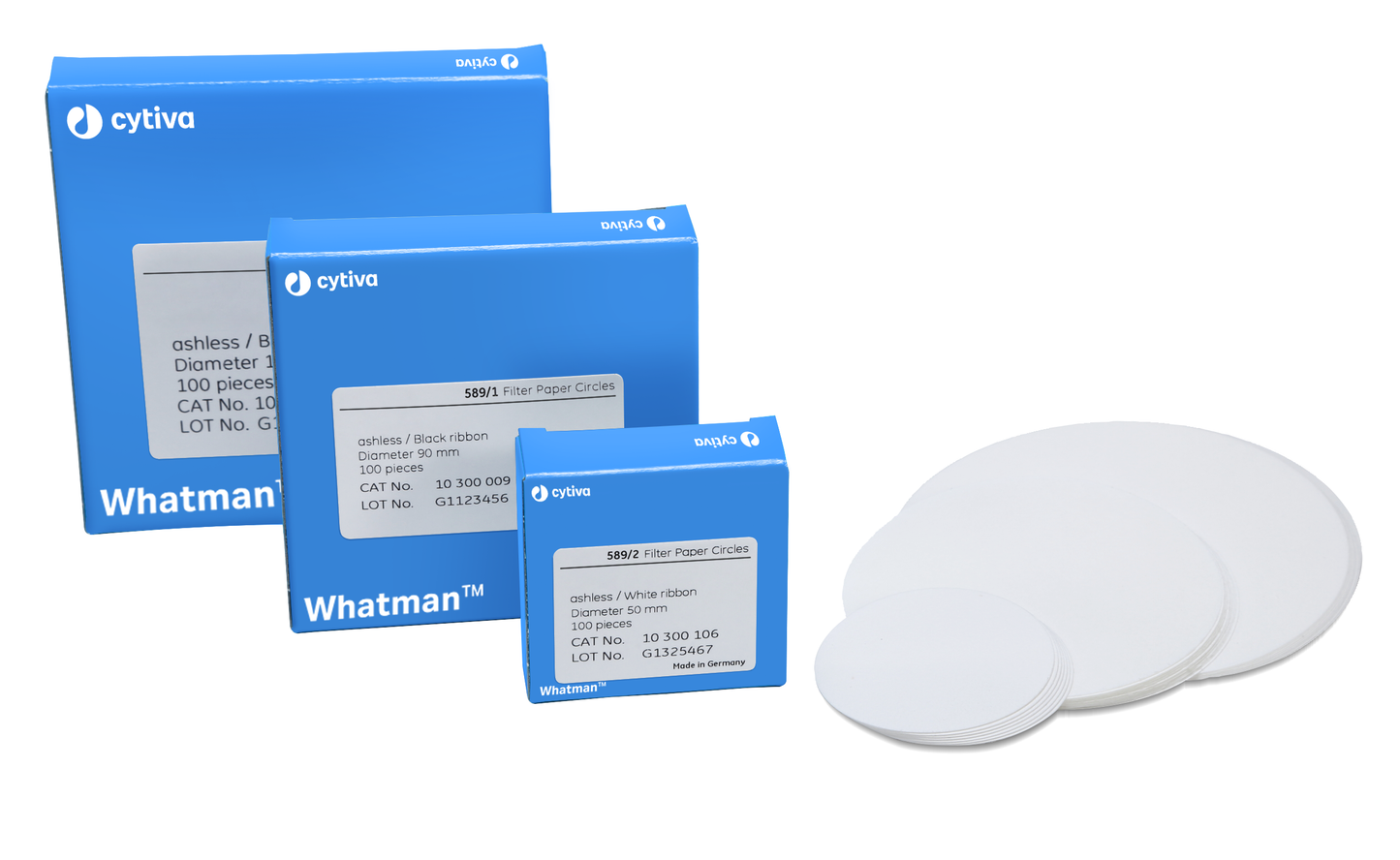 Whatman Grade 589/1 Filter for Coarse Precipitate Retention, 125 mm, circle, 100/pk