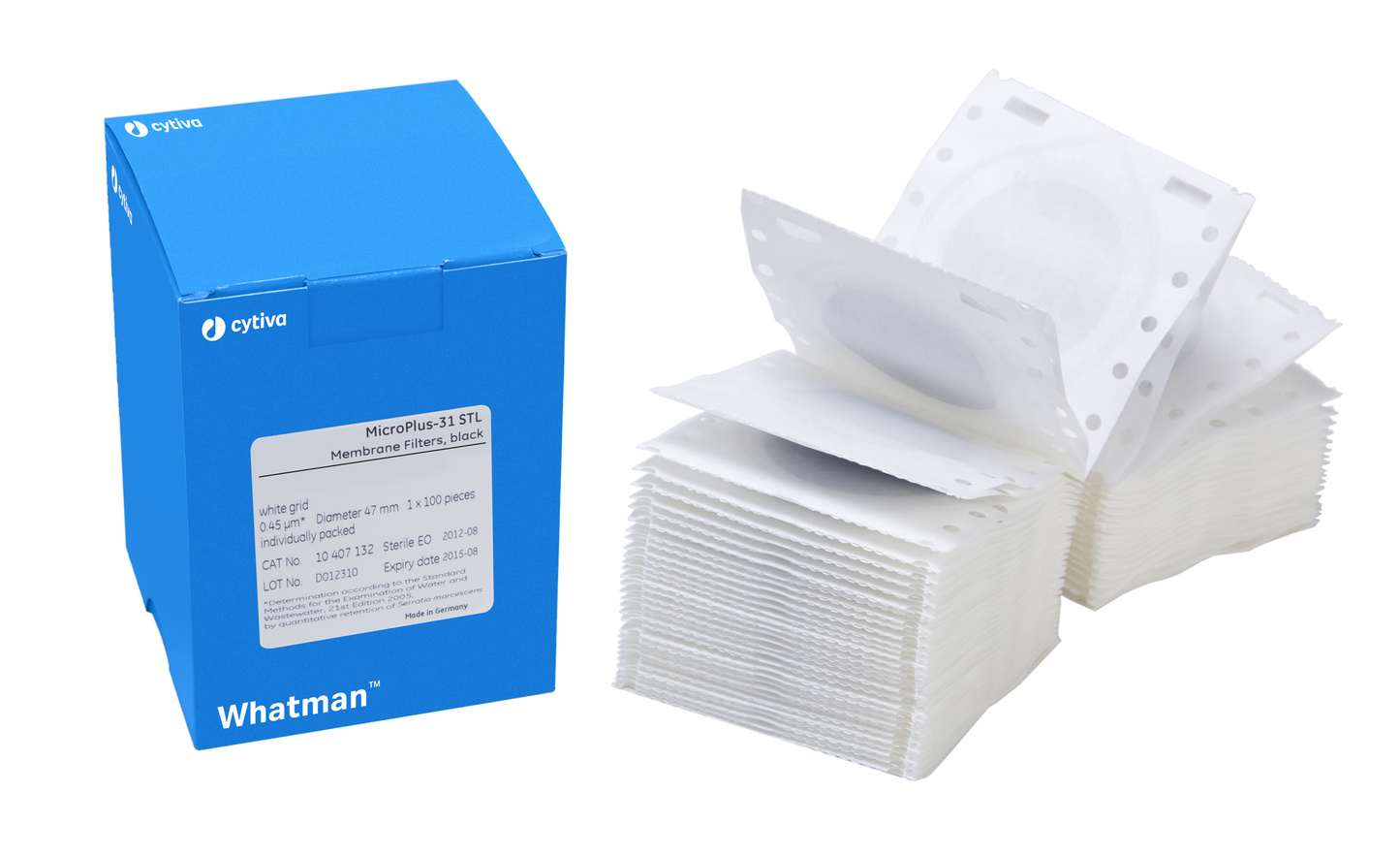 Whatman Sterile MicroPlus-21 STL Membrane, white with 3.1 mm black grid for Membrane-Butler, 0.45 µm, 47 mm circle, 400/pk