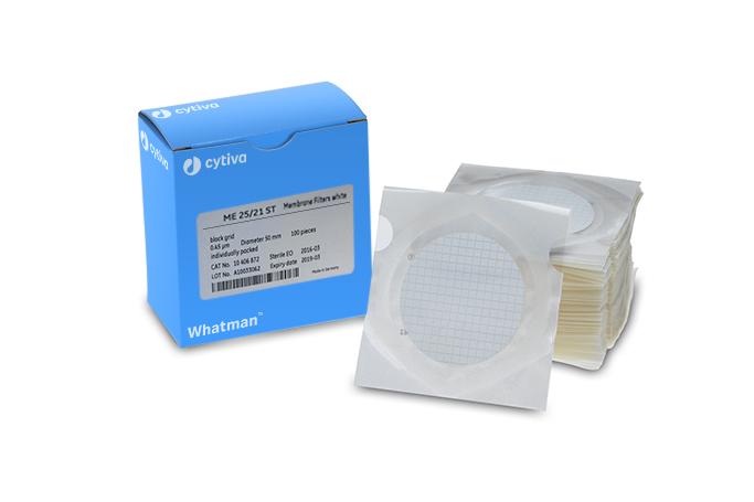 Whatman Mixed Cellulose ester membrane circlesME25/41 ST membrane circles green, 50 mm, mixed esters, 0.45 µm, 3.1 mm black grid, sterile, 100/pk