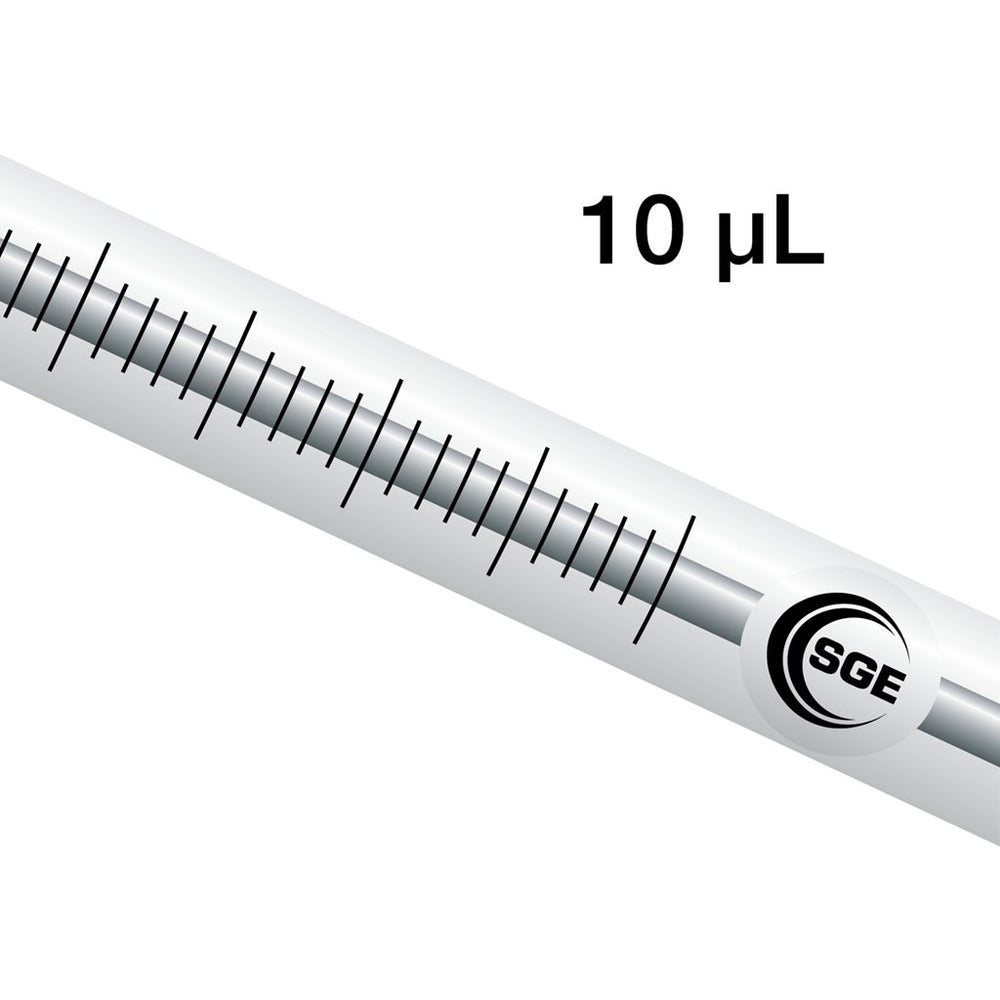 Syringe, SGE, 10 µL, 50 mm, 0.47 mm OD, Fixed Needle, Bevel Tipped