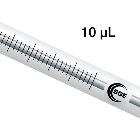 Syringe, SGE, 10 µL, 50 mm, 0.47 mm OD, Fixed Needle, Bevel Tipped