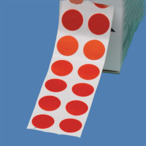 Tough-Spots, Small, Red Labels For 0.5 mL Tubes, 3/8 Inch Diameter, 1000/Roll.  For -196C To +80C.