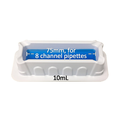 10 mL White Graduated Polystyrene Reservoirs, Sterile, Individually Wrapped, 100/pk
