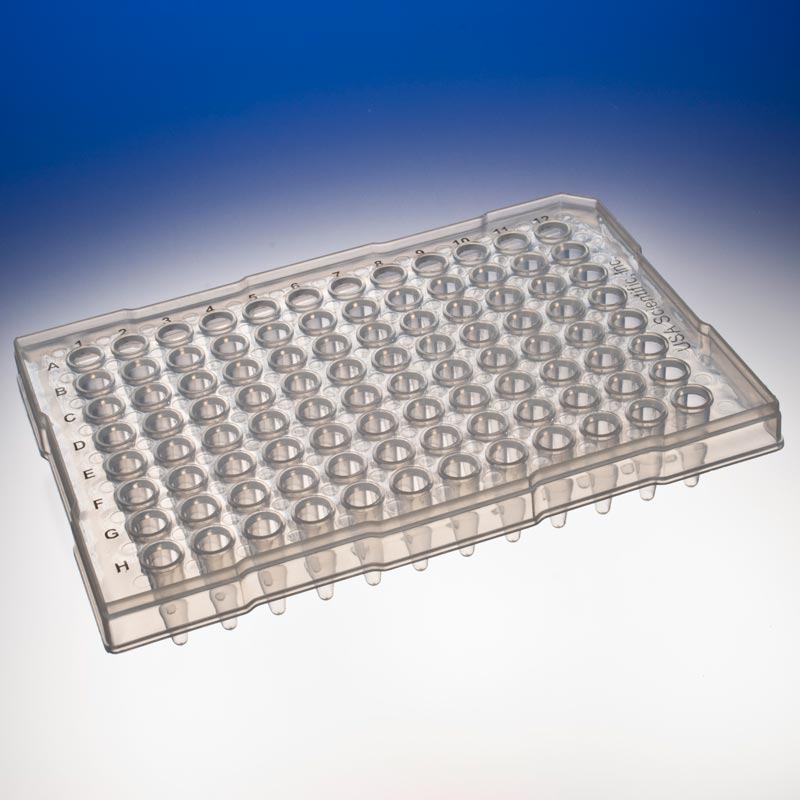 Image of US14029300 - TempPlate® Semi-Skirted Polypropylene 0.2 mL 96-Well PCR Plate, Contoured and Raised Sides, Standard Depth, Natural. Two/Sleeve, 10/Box.