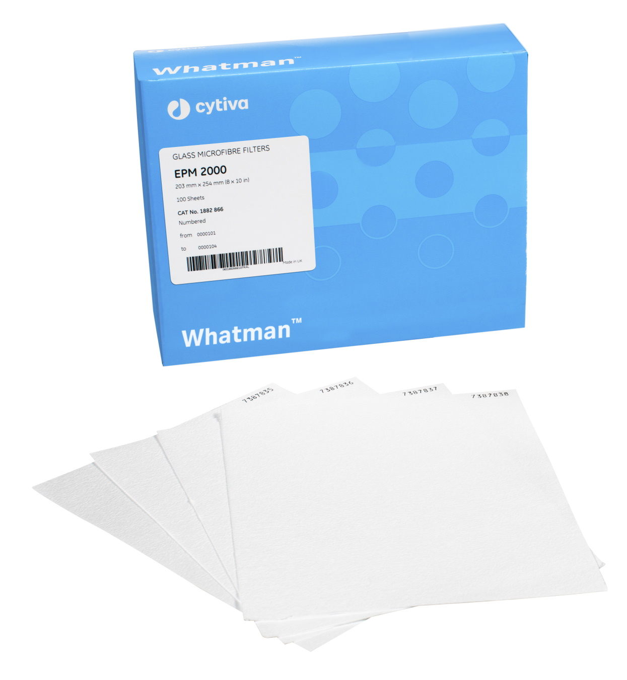 Whatman EPM 2000 Air Sampling Filters, 8 x 10 in sheets,100/pk