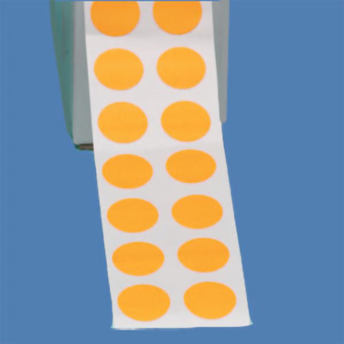 Tough-Spots, Large, Orange Labels For 1.5 mL and 2.0 mL Tubes, 1/2 Inch Diameter, 1000/Roll.  For -196C To +80C.