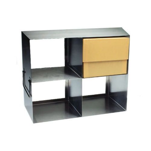 4-Place (2 Long x 2 High) Upright Freezer Rack For 4 3/4 In H Boxes, 12 1/4 In L x 5 7/8 In W x 9 7/8 In H , Stainless Steel