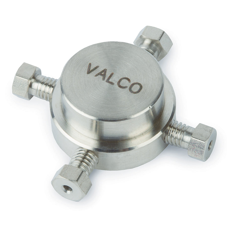 Valco Fitting, Internal Cross, 1/16" tube, 0.25 bore, ea.