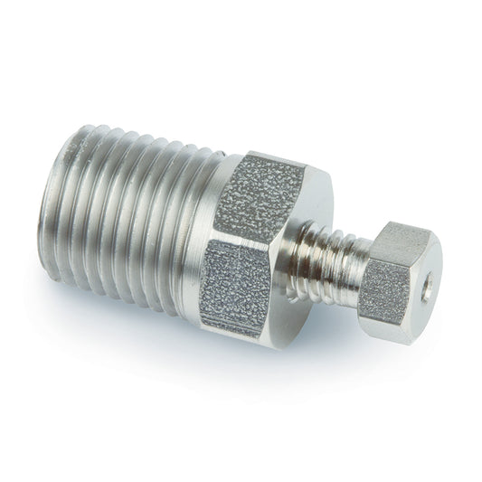 Valco Fitting, Male Pipe to Valco Internal Adapter, 1/8"NPT male to 1/16"ZDV, 1.00mm bore, ea.