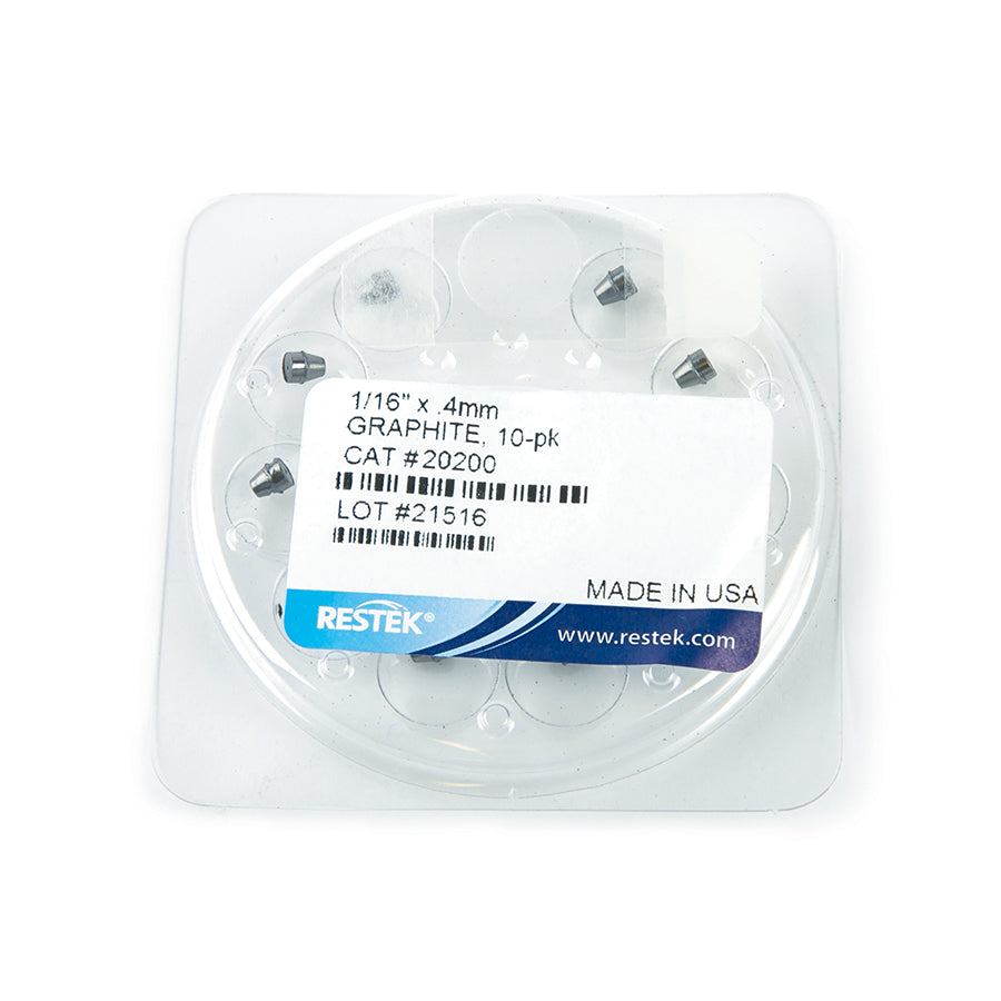 Ferrule, Graphite 1/16" X 0.4 mm ID, 10/pk