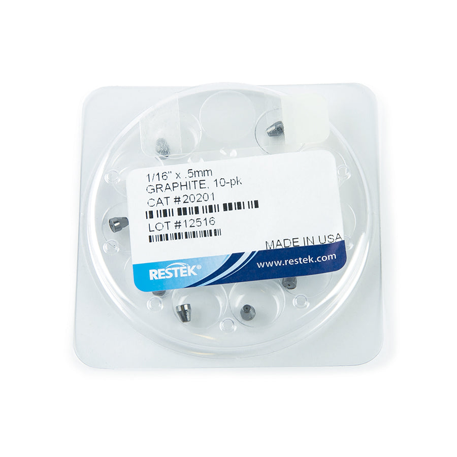 Ferrule, Graphite 1/16" X 0.5 mm ID, 10/pk