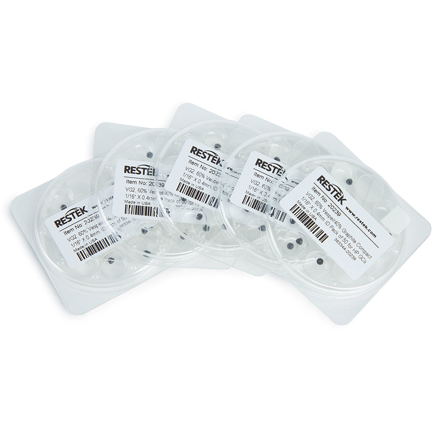 Ferrule, Vespel/Graphite Compact VG2, 60% Vespel/40% Graphite, 1/16" X 0.4 mm ID for Agilent GCs, 50/pk