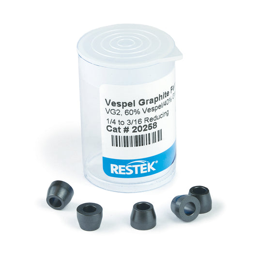 Ferrule, Vespel/Graphite Reducing, VG2, 60% Vespel/40% Graphite, 1/4" to 3/16", 5/pk