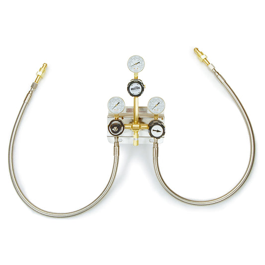 Brass Automatic Switchover System with Line Regulator for use with N2, He, Ar (CGA 580)