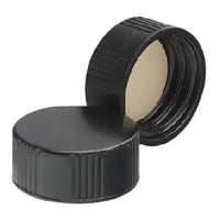 Screw Cap, 24-400, Black Phenolic, with PTFE Faced (14B) Styrene-Butadiene Rubber Liner
