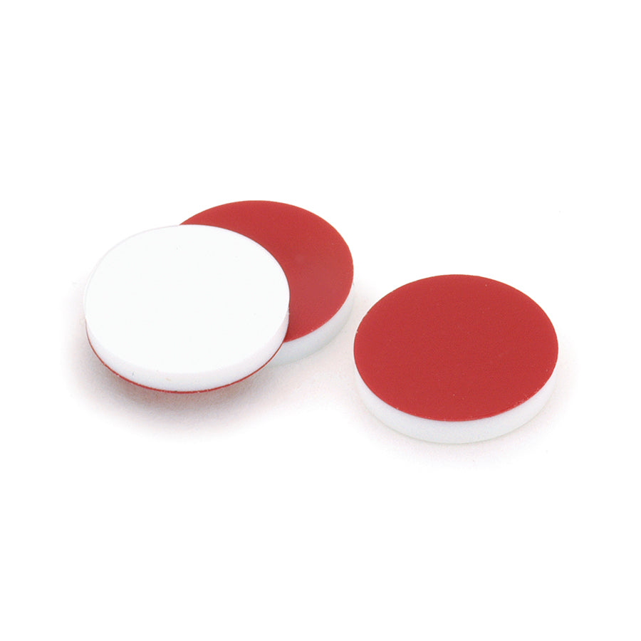 Vial Cap Septa, 8 mm x 0.060", Red PTFE/Silicone, 100/pk