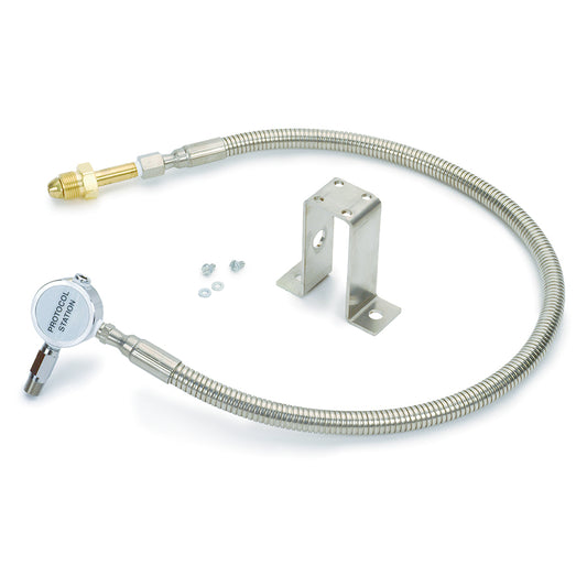 Regulator Manifold, Chrome-Plated Brass for CGA 580 (N2,He,Ar) Protocol Wall Mount for Single or Dual Stage Regulators