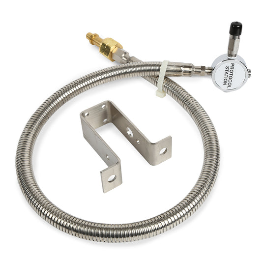 Regulator Manifold, Chrome-Plated Brass for CGA 350 (H2,P5) Protocol Wall Mount for Single or Dual Stage Regulators