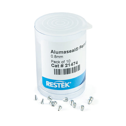 Ferrule, Alumaseal 0.8 mm ID, 10/pk