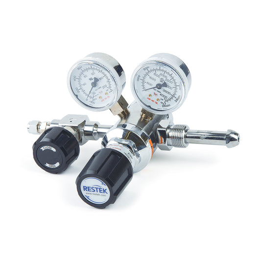 Regulator, Chrome-Plated Brass, Two Stage, Ultra High Purity Inert Gas, CGA 580 (N2, He, Ar)