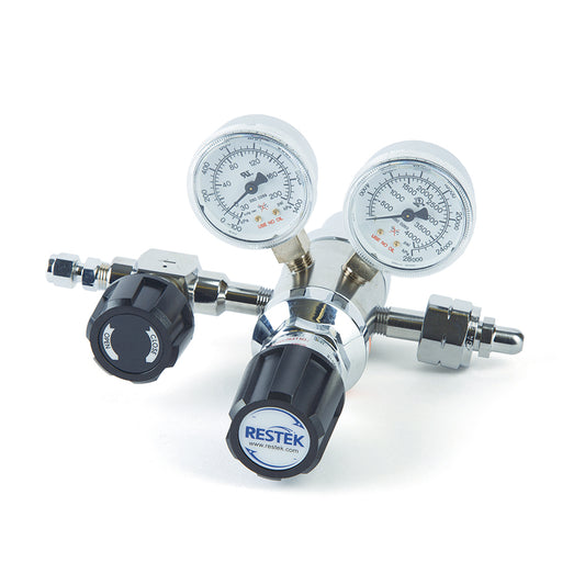 Regulator, Chrome-Plated Brass, Two Stage, Ultra High Purity Hydrogen, CGA 350