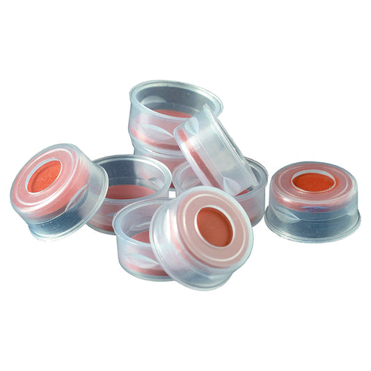 Snap Ring Vial Cap, 11 mm Clear Polypropylene PTFE/Butyl Rubber, 1,000/pk