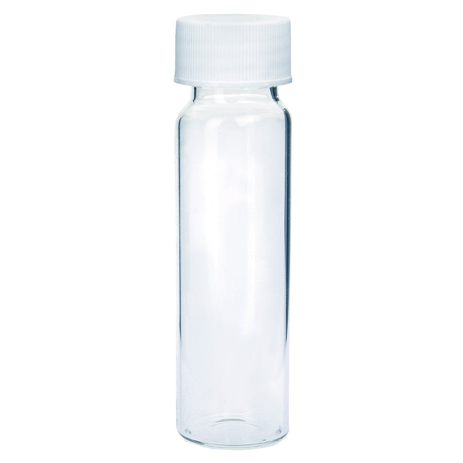 VOA Sampling Vials, 40 mL, 24-400 Screw-Thread Open Top with 0.125" PTFE/Silcone Septa, Clear, 72/pk