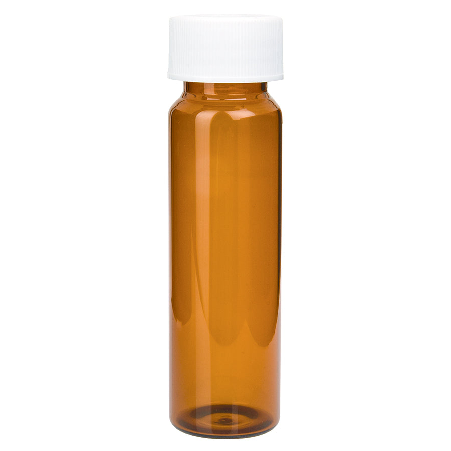 VOA Sampling Vials, 40 mL, 24-400 Screw-Thread Open Top with 0.125" PTFE/Silcone Septa, Amber, 72/pk