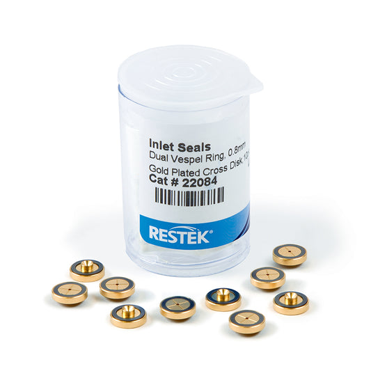 Inlet Seals, 0.8 mm Gold Plated Dual Vespel Ring Cross Disk, 10/pk