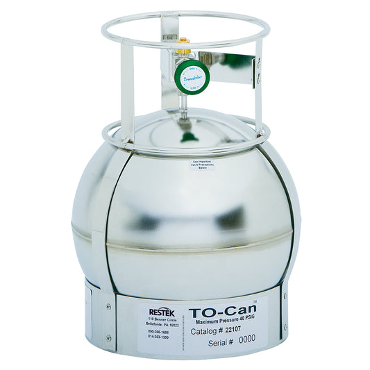 TO-Can Canister, 15 Liter, 1/4" Swagelok SS4H Bellows-Sealed Valve, 2-port only, Stainless Steel only